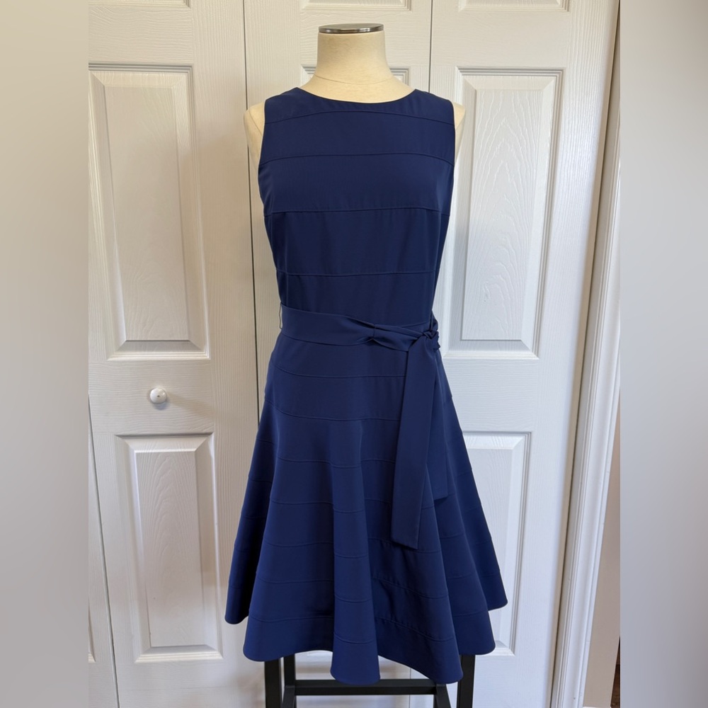 Gorgeous Dark Blue Sleeveless Calvin Klein Midi Dress